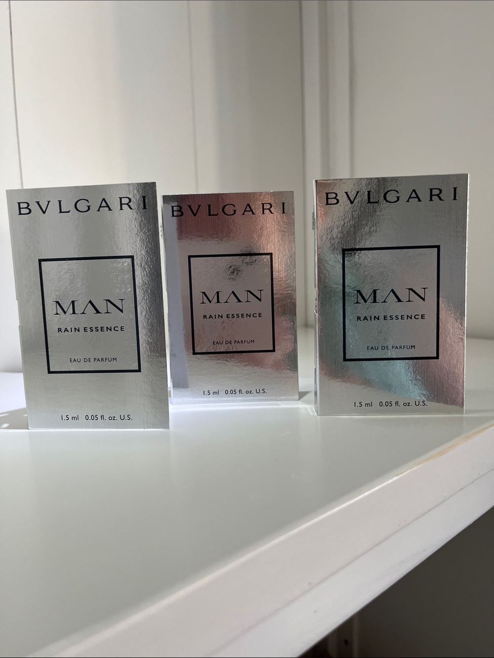 Bvlgari Man Rain Essence EDP 1.5 mL x3 Sample Set NEW
